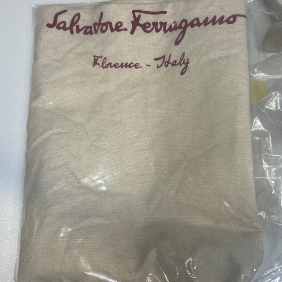 Ferragamo Beige Gancini Leather Tote Bag